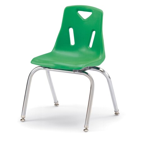 Jonti-Craft Berries Stacking Chair with Chrome-Plated Legs, 16 in. Ht, Green 8146JC1119